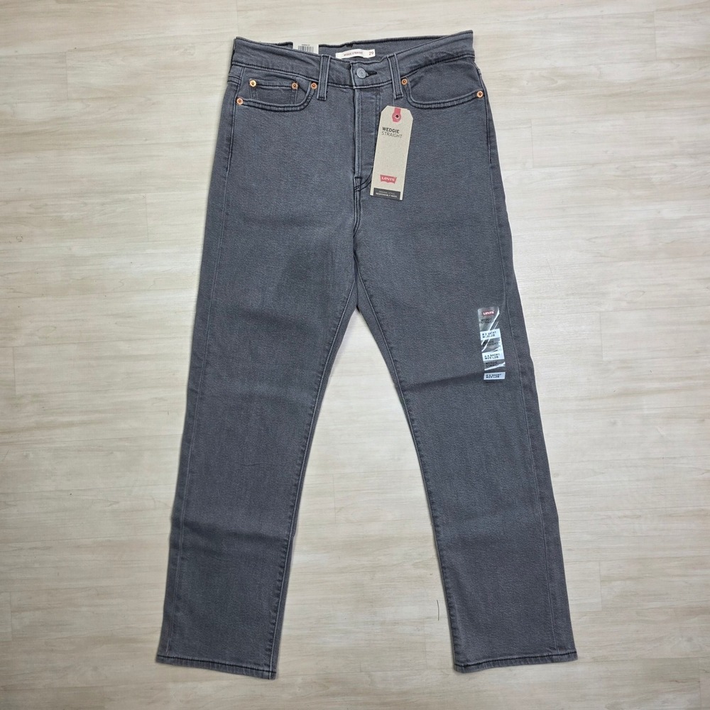 Levis‎ Wedgie Straight Jeans Grey High Rise 29 x 28 Womens 8 Short 349640127 NEW